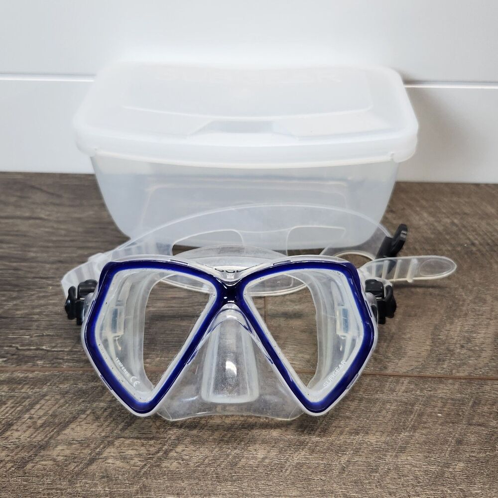 Subgear Mask Mini Vu Blue Scuba Dive Snorkel With Case